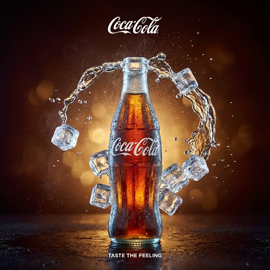 Fotografía Comercial Premium de Bebidas con Salpicadura Dinámica de Líquido y Hielo Salida