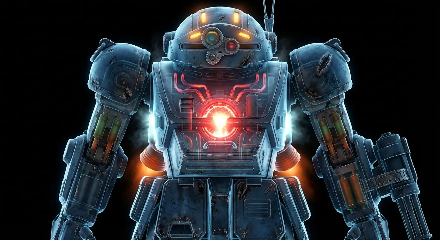 Armored Trooper Scopedog Visión Térmica de Rayos X: Render Técnico Industrial Militar Salida