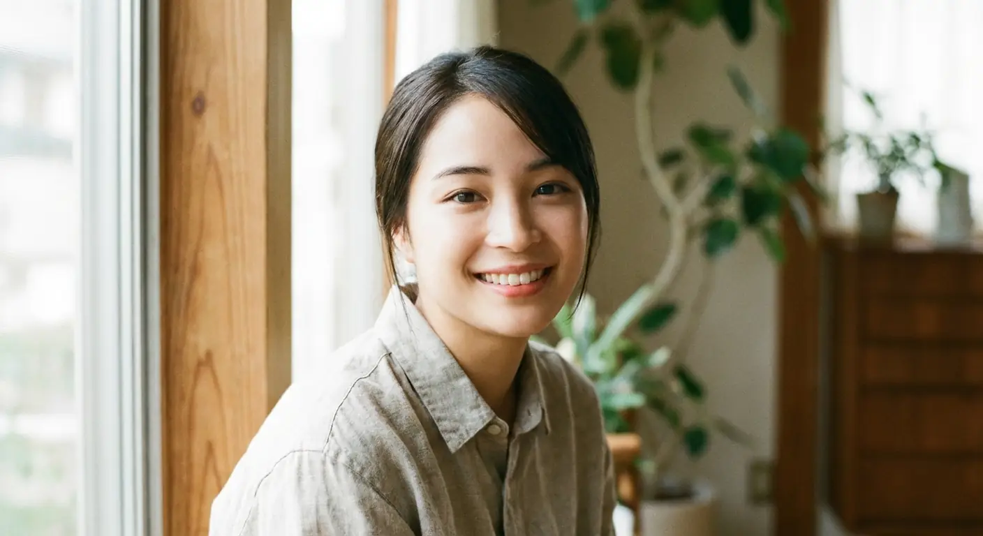 자연광의 일본 배우 Hirose Suzu 포트레이트 출력