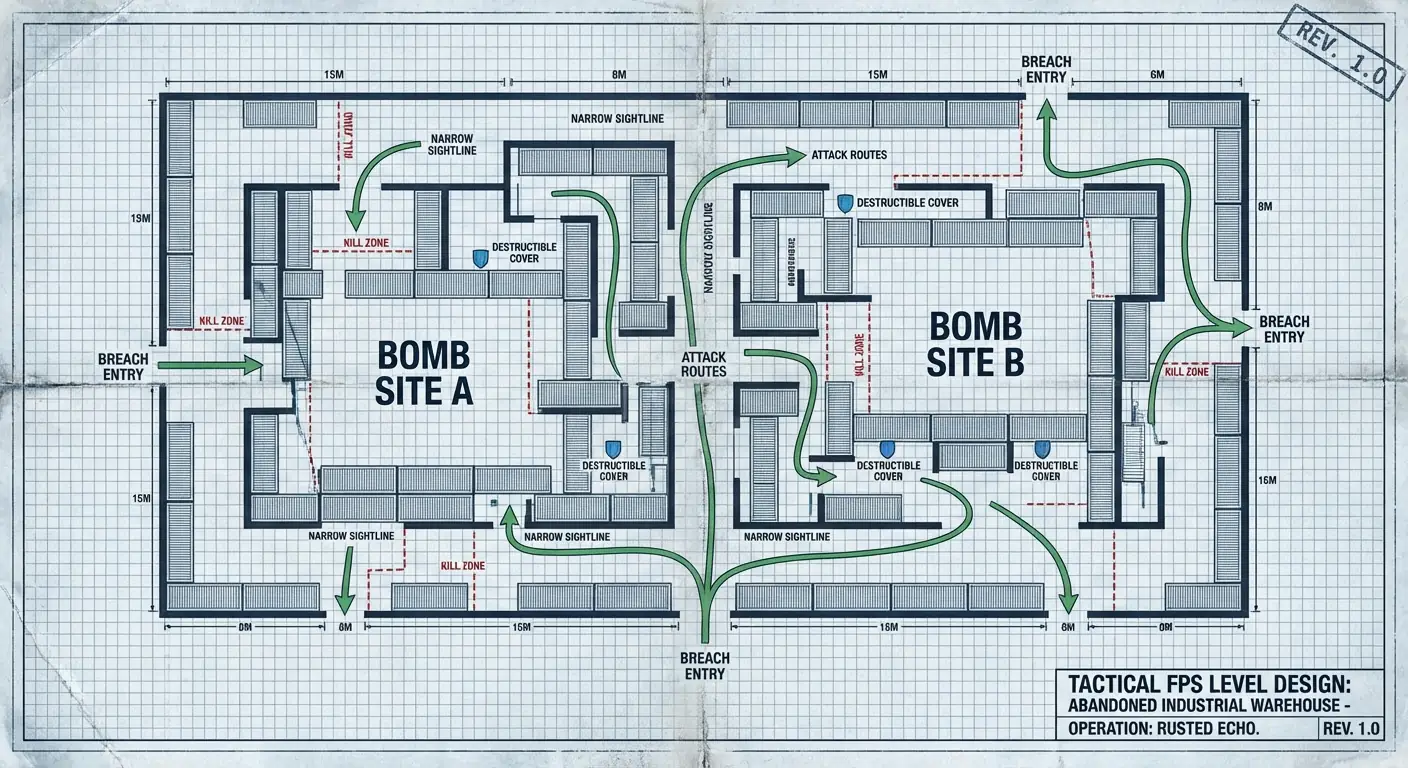 Tactical FPS Warehouse Blueprint