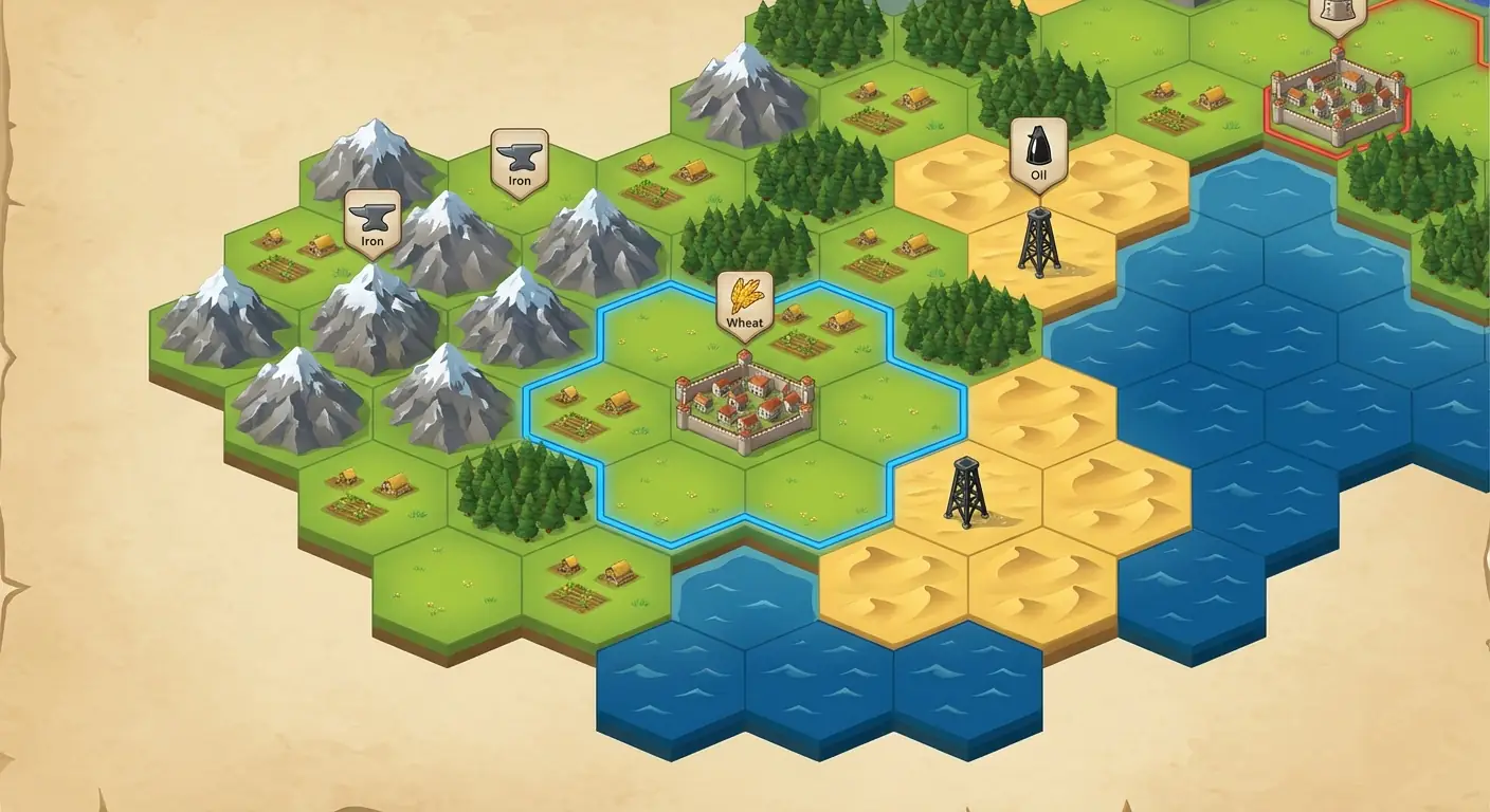 4X Strategy Hex Grid Map