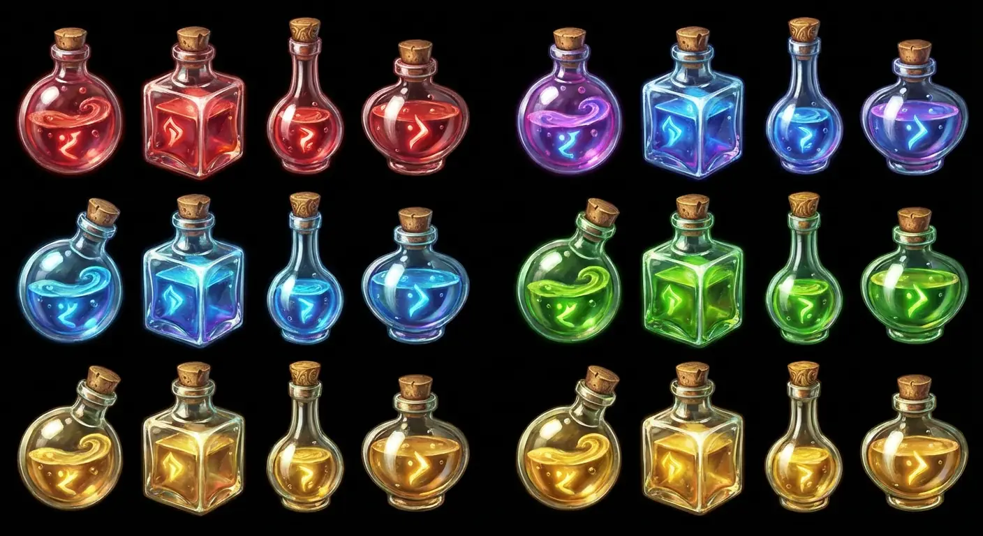 ファンタジーRPG ポーションアイコンのアセットパック