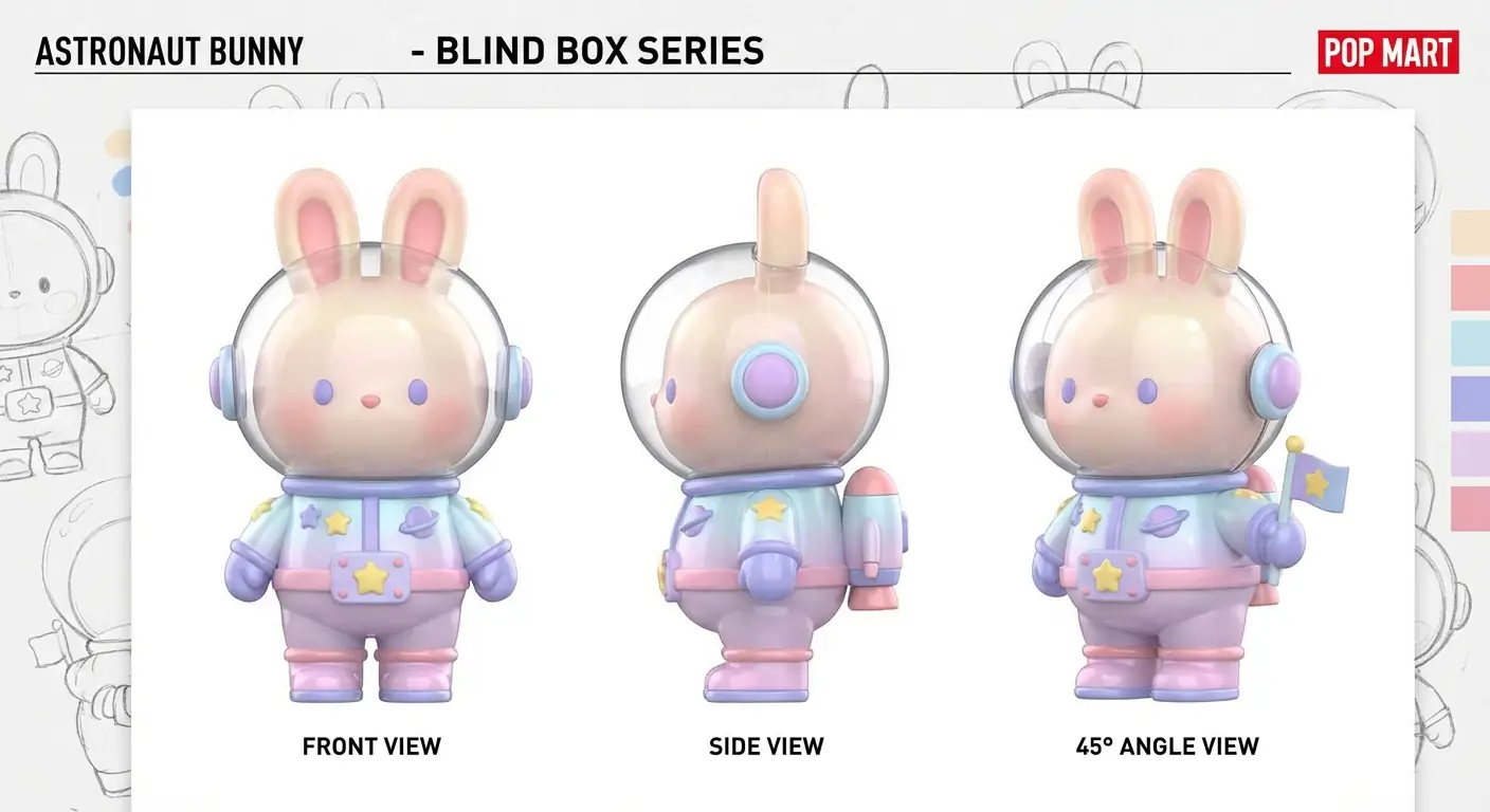 Chibi Astronaut Bunny Blind Box Design