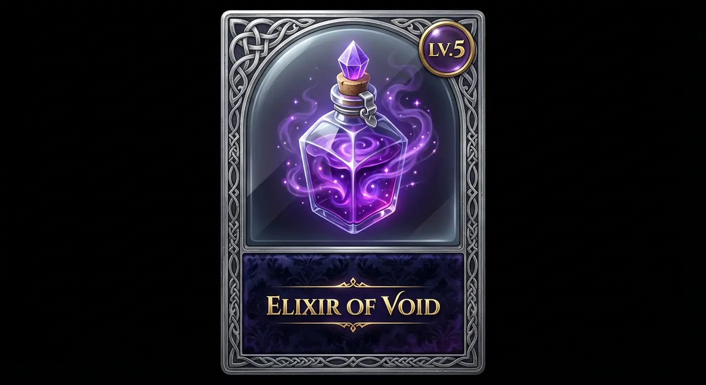 JSON Structured RPG Potion Card - Elixir of Void