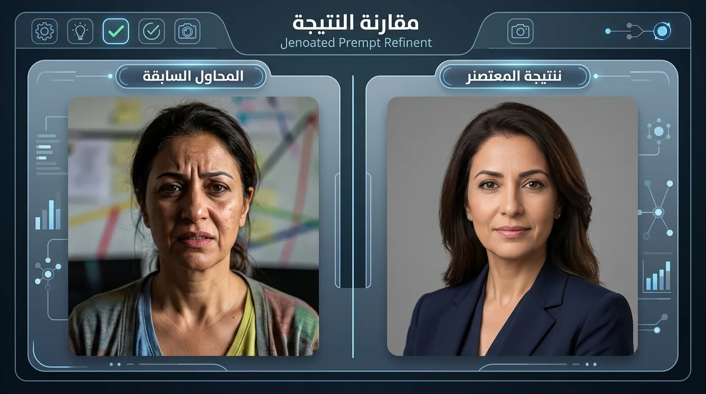 نتيجة مختبر لبرومبت عربي مفصل للصورة الشخصية الرسمية
